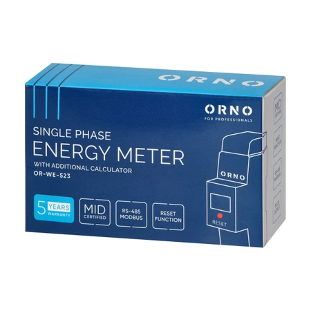Watomierz, Licznik energii 1-fazowy 80A, RS485, na szynę DIN, ORNO WE523