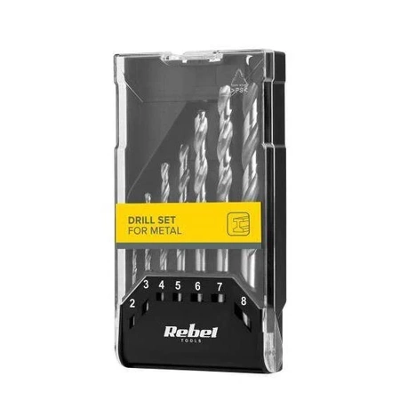 Zestaw wierteł do metalu 7 sztuk: 2, 3, 4, 5, 6, 7, 8 mm