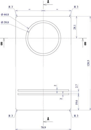 Obudowa 70x120, h=44mm, Z30A