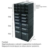 Magazynek szufladkowy modułowy 23x14x12.5cm, 4 szufladki, Konger PX4