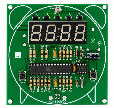 Zegar z budzikiem. Zestaw DIY do nauki lutowania AVT EDU633