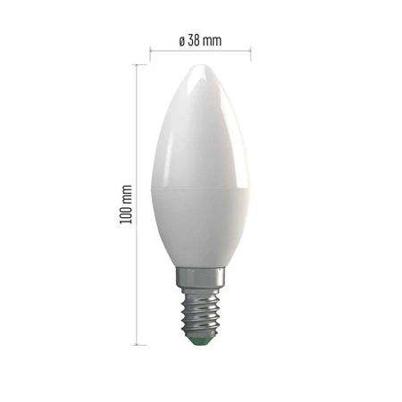 Żarówka LED E14 4W 330lm b. ciepły, bańka mleczna. świeca