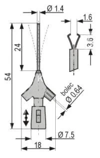 Chwytak pazurkowy miniaturowy 54mm elastyczny, czerwony