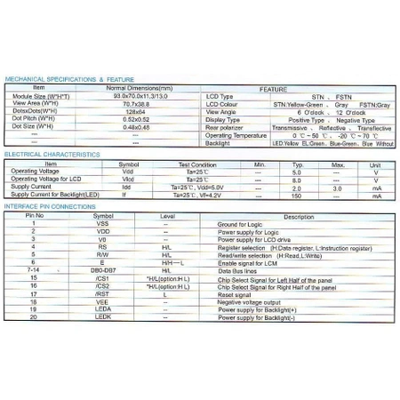 LCD graficzny 128x64 PG-128064D-FHW K/W-E6