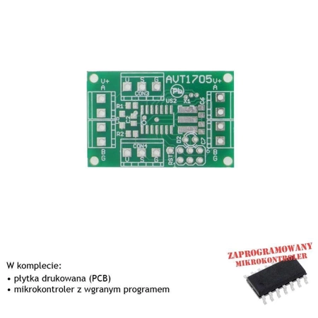 Moduł do pomiaru temperatury z interfejsem RS485, PCB i mikroprocesor do projektu AVT1705