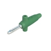 Wtyk izolowany 4mm z otworem 4mm, lutowany 30A, zielony Buela 300