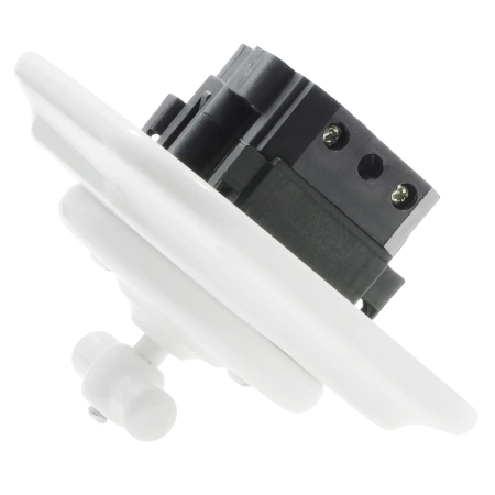 Włącznik dzwonkowy obrotowy ceramiczny, kwadratowy z ramką, podtynkowy biały Ceramic Loft