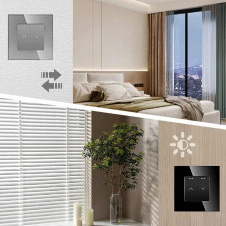 Lampka schodowa LED 230V 1W - szklana ramka - szary - Tawoia Glass