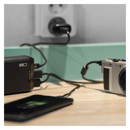 PowerBank 20000mAh EMOS ALPHA2, 10W, czarny, przewód w zestawie