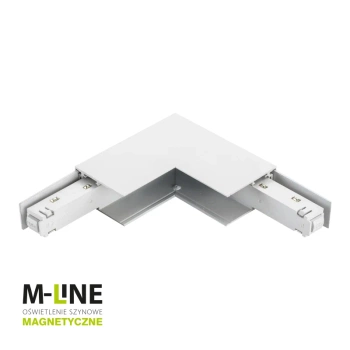 Łącznik kątowy do szyny magnetycznej pionowy natynkowy biały M-LINE