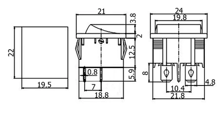 Włącznik ON-OFF 6A/250VAC MRS201A-C3