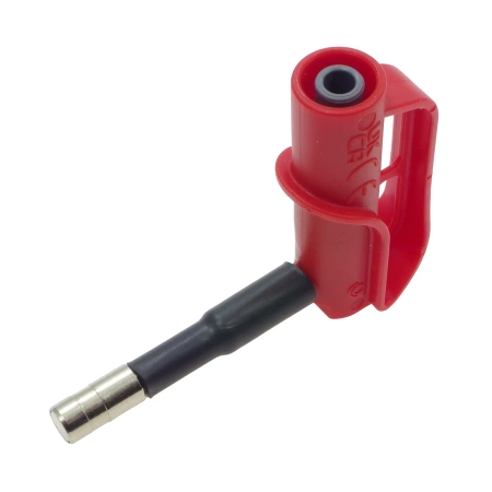 Adapter - gniazdo izolowane z tuleją 4mm / styk magnetyczny 6mm czerwony
