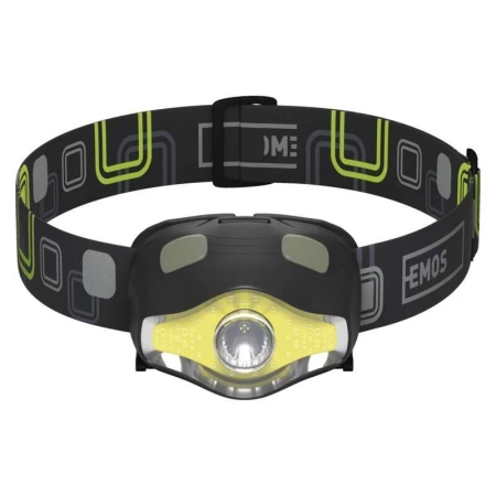 Latarka czołowa LED, 3 W, 220 lm, dioda COB, 3 × AA, zasięg 100 m, EMOS P3536