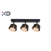 Kinkiet GX53 LED x3 czarny+złoty, XUDO IK283B