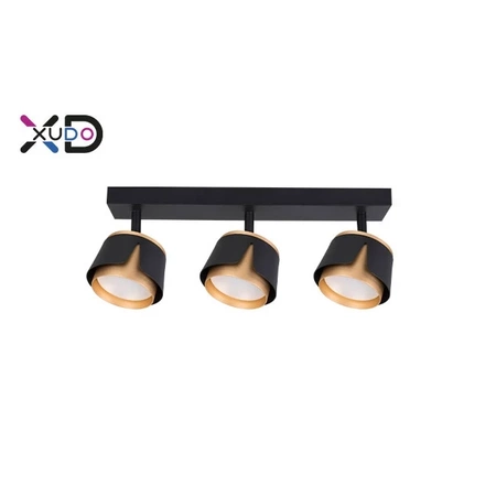 Kinkiet GX53 LED x3 czarny+złoty, XUDO IK283B