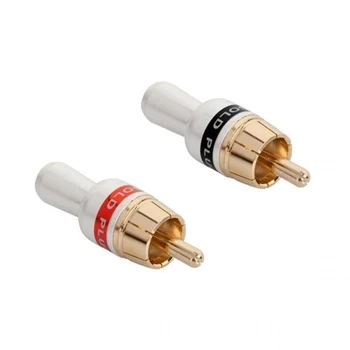 Wtyki RCA metalowe HQ, komplet 2szt