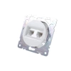 Gniazdo komputerowo-telefoniczne RJ45 i RJ11, okrągłe, białe, podtynkowe, moduł bez ramki, OVAL