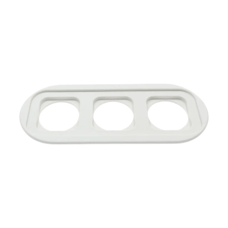 2x Gniazdko Schuko okrągłe + Gniazdko USB A+C 4A z ramką potrójną, białe, montaż podtynkowy, Ceramic Loft