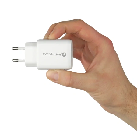 Ładowarka USB, ładowarka sieciowa, szybkie ładowanie QC3.0 + USB-C PD PPS 25W, everActive SC-370Q