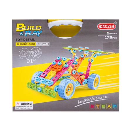 Kolorowe klocki konstrukcyjne: pojazdy 10w1, 179 elementów