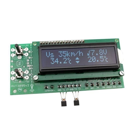 Komputer samochodowy z wyświetlaczem LCD zielone znaki - zlutowany KIT AVT 3095/2