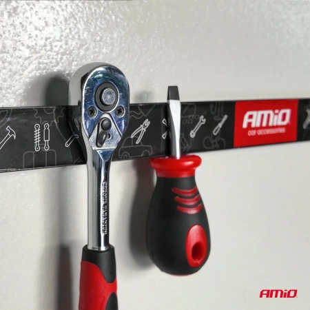 Zestaw 3 magnetycznych listew ściennych na narzędzia i akcesoria - 20 cm, 30,5 cm i 46 cm, AMIO-04263