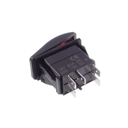 Przełącznik klawiszowy ON-OFF 2-pozycyjny 5-pin z 2 czerwonymi diodami LED 12–24 V DC