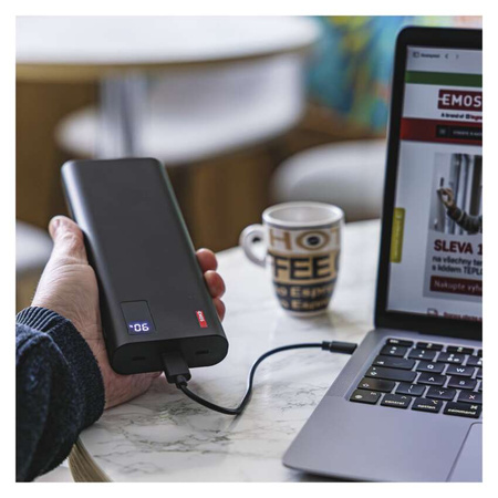 Powerbank, 27000 mAh, 100 W, szybkie ładowanie PD, czarny, EMOS B0561