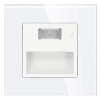 Lampka schodowa LED 230V 1.5W z czujką ruchu - szklana ramka - biały - Tawoia Glass