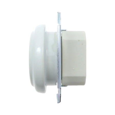 Gniazdo elektryczne ceramiczne okrągłe bez ramki, montaż podtynkowy, kolor biały Ceramic Loft