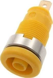 Gniazdo bezpieczne 4mm konektor 4.8mm 25A żółte
