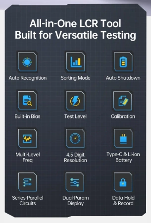 Tester elementów elektronicznych - Cyfrowy mostek LCR FNIRSI LC1020E