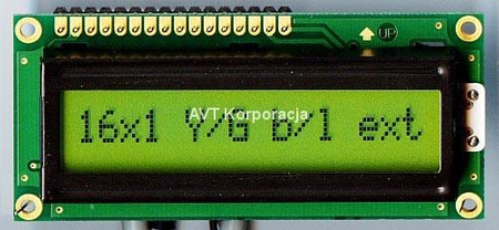 Wyświetlacz LCD alfanumeryczny 1x16 LCD-1601A-YIY Y/G-E6