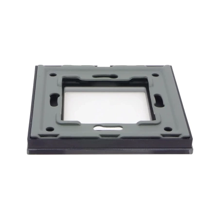 Gniazdo elektryczne pojedyncze z bolcem - szklana ramka - czarne - Tawoia Glass