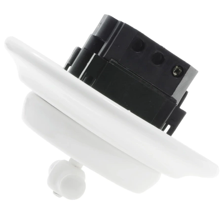 Włącznik światła podwójny obrotowy ceramiczny, okrągły z ramką, podtynkowy biały Ceramic Loft