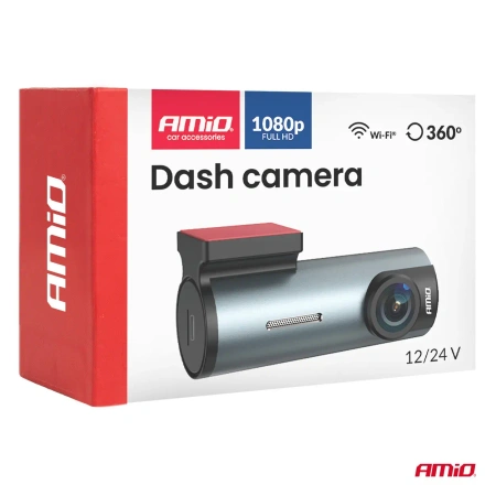 Wideorejestrator WiFi Full HD 1080P Mini Kamera Samochodowa USB-C Aplikacja Mobilna 128GB - AMIO-04798