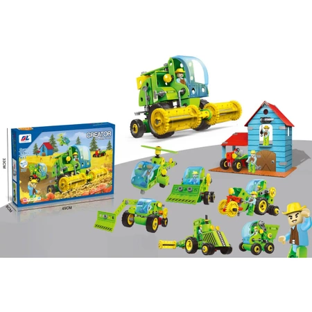 Klocki konstrukcyjne ZESTAW FARMERA 8w1, 153 elementy
