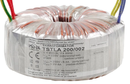Transformator toroidalny 200VA Indel TSTLA 200/002 230V (250V, 9V) do wzmacniaczy lampowych