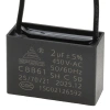 Kondensator rozruchowy EPERS CBB61 2uF 450VAC do silnika, przewody 20cm, 36x15x25mm