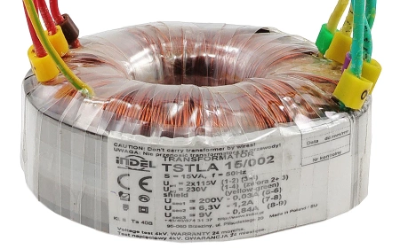 Transformator toroidalny 15VA Indel TSTLA 15/002 115V/230V (200V, 0-6.3V-9V) do wzmacniaczy lampowych