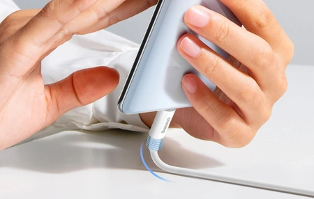 Kabel USB do USB-C 1m, szybkie ładowanie QC 65W, Baseus Superior Series, biały