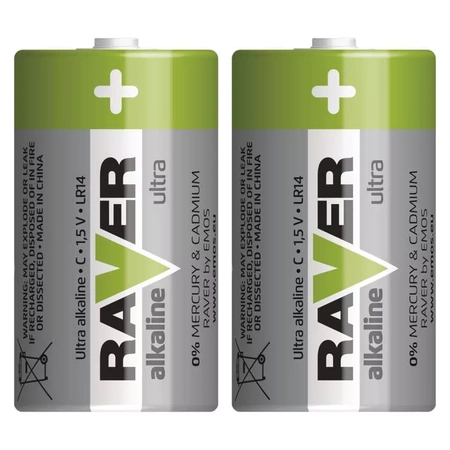 Bateria LR14 (C) 1.5V alkaliczna Raver Ultra, 2szt