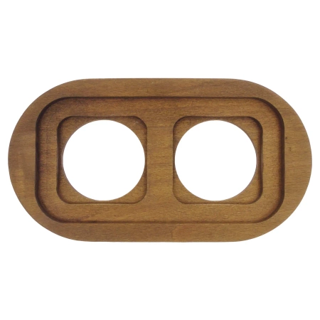 Ramka podwójna owalna ciemne drewno Ceramic Loft