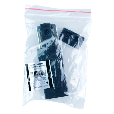 Złączki końcowe do szyny, kolor czarny