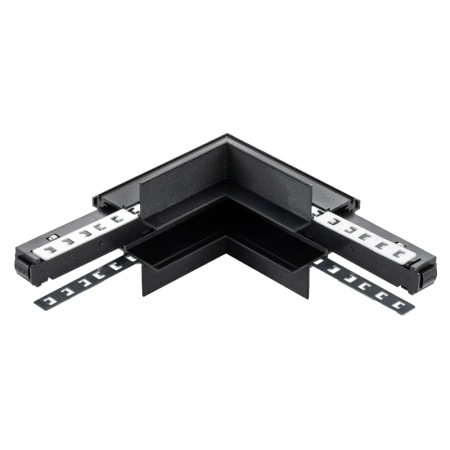 Łącznik kątowy do szyny magnetycznej wewnętrzny podtynkowy czarny M-LINE