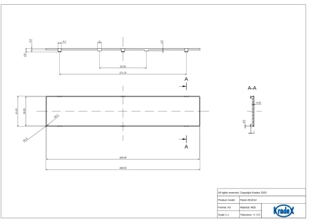 Obudowa modułowa na szynę DIN ABS V0 90 mm × 36 mm × 33,3 mm KRADEX ZD3102J