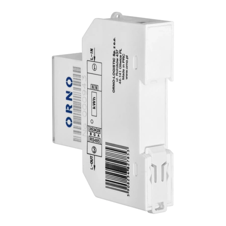Licznik energii 1-fazowy, 100 A, certyfikat MID, pomiar dwukierunkowy, RS485 Modbus, wielotaryfowy, na szynę DIN, ORNO OR-WE-526