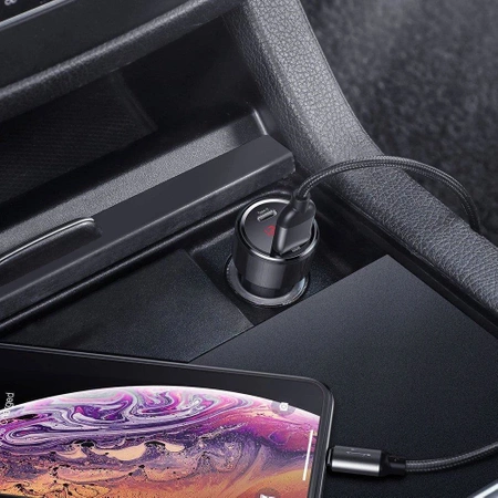 Zasilacz USB, ładowarka samochodowa USB + USB-C Baseus Magic Series PPS QC 3.0 45W 6A czerwony