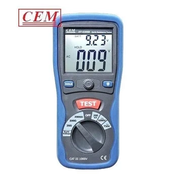 Miernik rezystancji uziemienia CEM DT-5300B, 20/200/2000 om, napięcie uziomowe, CAT III 1000 V