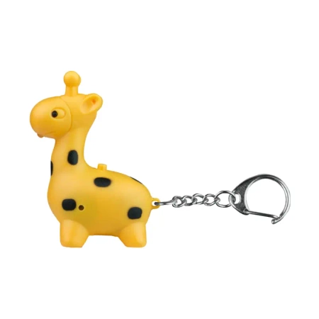 Latarka LED brelok z dźwiękiem – zwierzaki SAFARI: żyrafa, lew, nosorożec, zebra